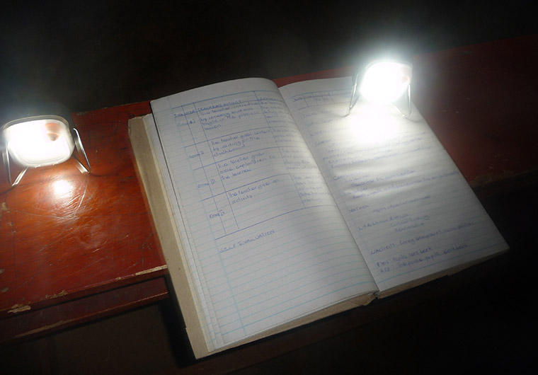 Lighting project: Solar lights in classroom